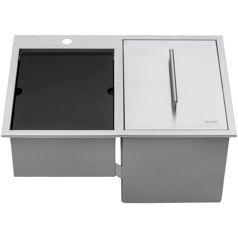 Ruvati Ice Chest and Outdoor Sink BBQ Grill 29 x 20 inch Topmount Insulated T316 Stainless Steel  RVQ6290
