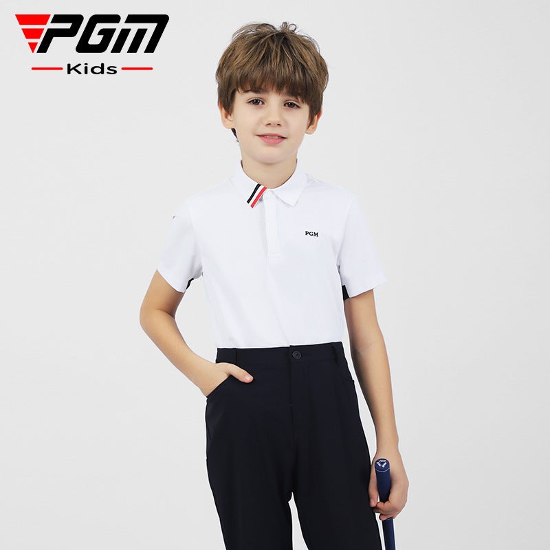 Pgm Children'S Golf Clothing Boys Summer Sports Short-Sleeved T-Shirt Teenagers Moisture Absorption Quick-Drying Breathable Clothes - Image 5