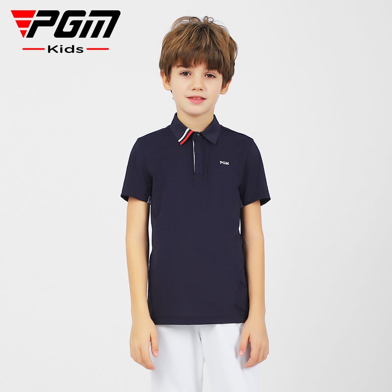 Pgm Children'S Golf Clothing Boys Summer Sports Short-Sleeved T-Shirt Teenagers Moisture Absorption Quick-Drying Breathable Clothes - Image 3