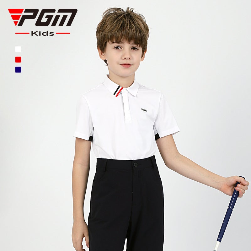Pgm Children'S Golf Clothing Boys Summer Sports Short-Sleeved T-Shirt Teenagers Moisture Absorption Quick-Drying Breathable Clothes - Image 2