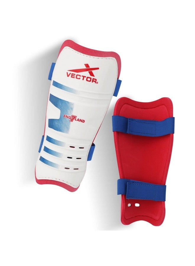 Vector X England Football Shin Guard with Adjustable Velcro Strap (S/M, England) - Image 1
