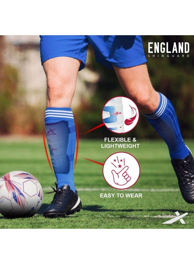 Vector X England Football Shin Guard with Adjustable Velcro Strap (S/M, England) - Image 3