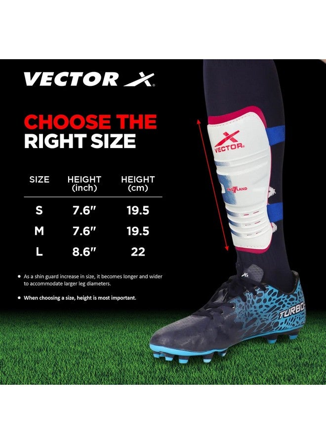 Vector X England Football Shin Guard with Adjustable Velcro Strap (S/M, England) - Image 4
