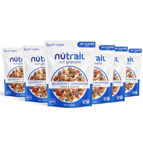 NuTrail Nut Granola, Blueberry Cinnamon, No Sugar Added, Gluten Free, Grain Free, Keto, Low Carb, Healthy Breakfast Cereal 8 oz. 6 Count - Image 1