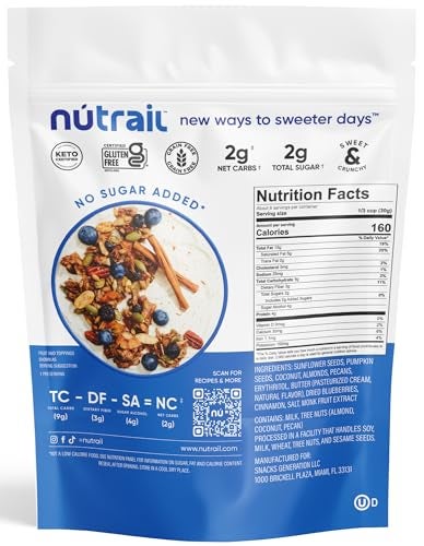 NuTrail Nut Granola, Blueberry Cinnamon, No Sugar Added, Gluten Free, Grain Free, Keto, Low Carb, Healthy Breakfast Cereal 8 oz. 6 Count - Image 2
