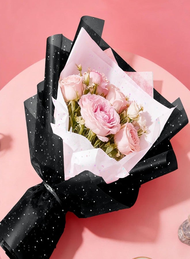 Hlonon Black Glitter Tissue Paper for Gift Bags 20x20 Inch - 30 Sheets Recyclable Wrapping Tissue Paper Bulk for DIY Crafts Birthday Baby Shower Festival Holidays Decorative - Image 3