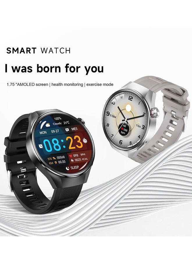 RollsTimi  Men's Bluetooth Smartwatch, 1.75-Inch Full-Screen Touch, Bluetooth To Answer/Make Calls, Exercise And Sleep Monitoring, Message Notification Display, Universal Smart Bracelet For Android And IOS Systems, G5 Plus - Image 2