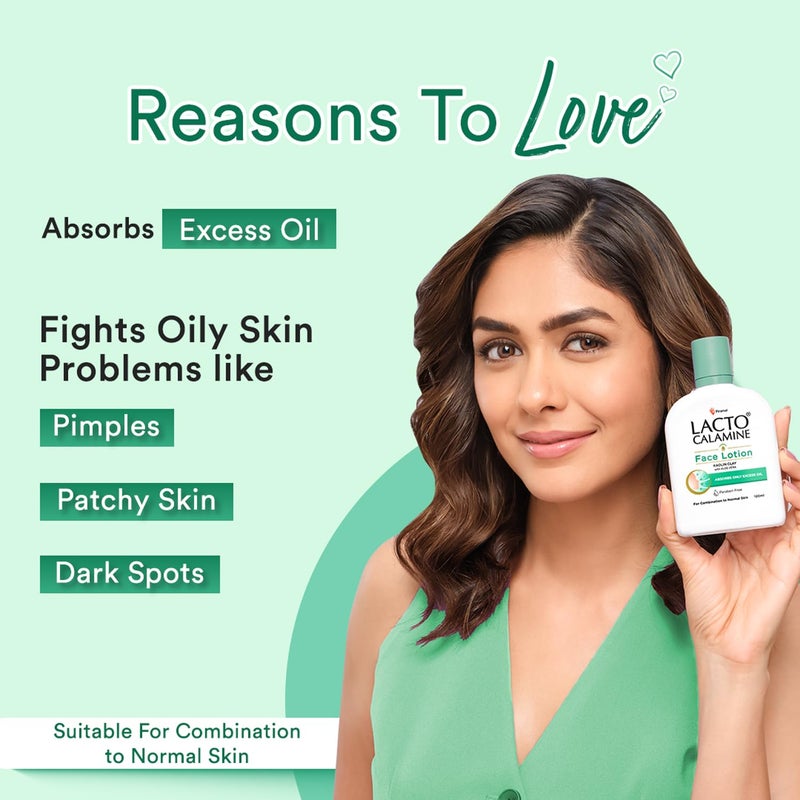 Lacto Calamine Face Moisturizing Lotion for Normal to Combination Skin | Excess Oil Absorbing & Pore Refining Moisturizer | Mattifying & Non Greasy | 4.06 Fl Oz/120ml - Image 2