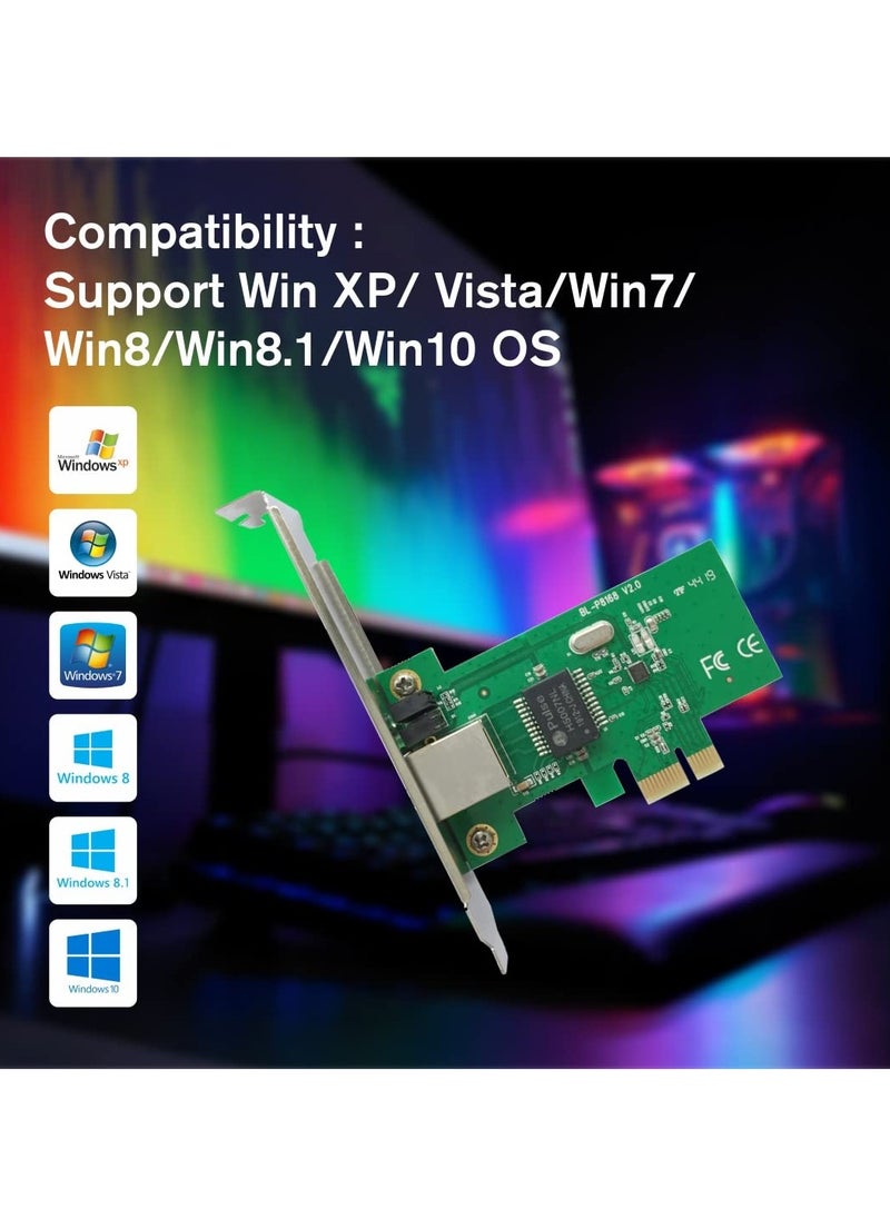 LB-LINK - LB-LINK Gigabit PCI Express Network Adapter | Shielding Port | Wake on LAN | 32-bit 10/100/1000 Mbps RJ45 Port | PCIe Ethernet Card - Image 1