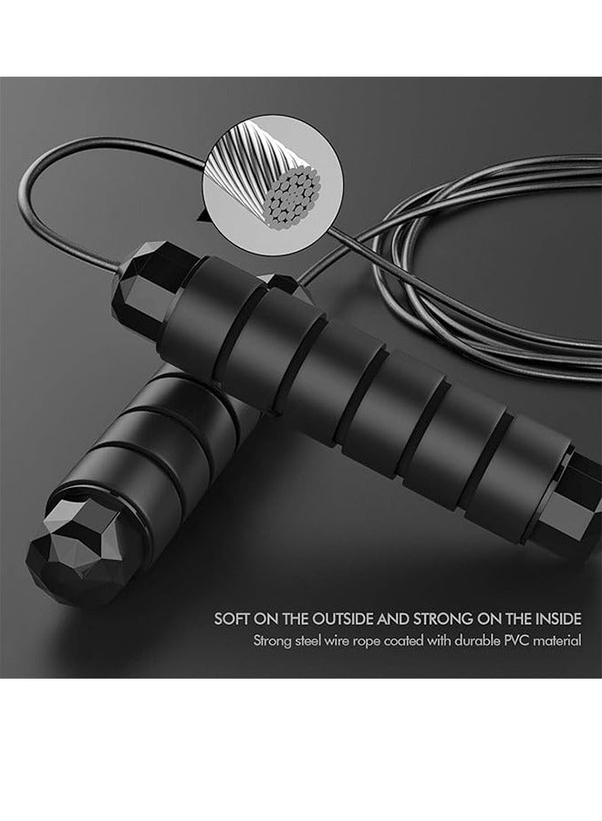 Skipping Rope, Tangle-Free Fast Jump Rope Cable With Ball Bearings For Women, Men And Kids, Adjustable Steel Jump Rope Exercise With Foam Handles For Fitness, Home Workout And Slim Body - Image 3