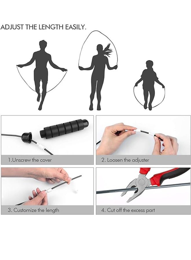 Skipping Rope, Tangle-Free Fast Jump Rope Cable With Ball Bearings For Women, Men And Kids, Adjustable Steel Jump Rope Exercise With Foam Handles For Fitness, Home Workout And Slim Body - Image 4