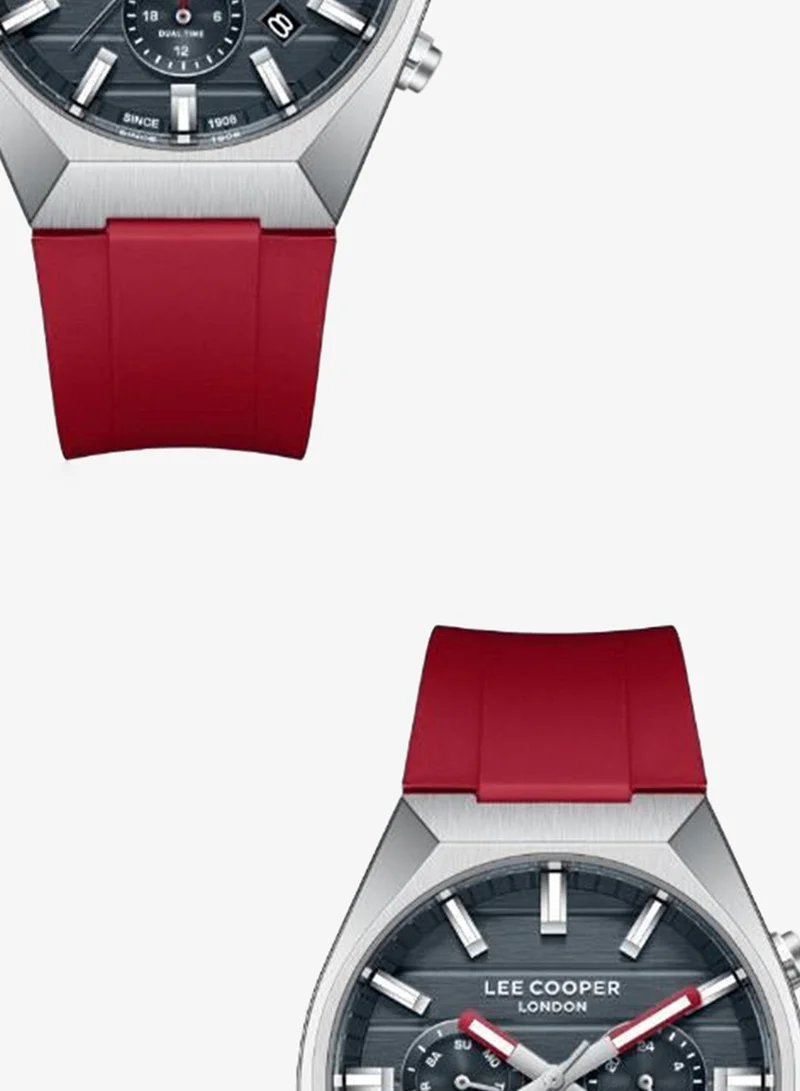 Lee Cooper red Men's Silicone MULTIFUNCTION Watch LC08388.398 - 41 mm for Men | Best Price UAE
