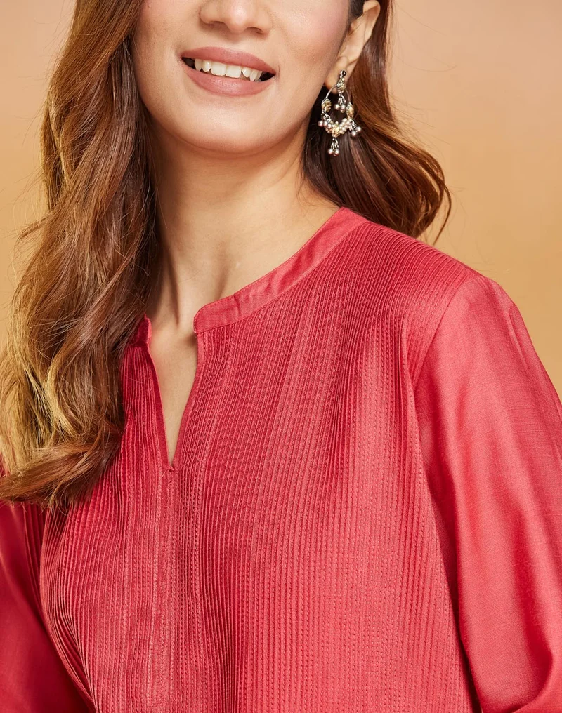 Fabindia Viscose Silk Calf Length Long Kurta
