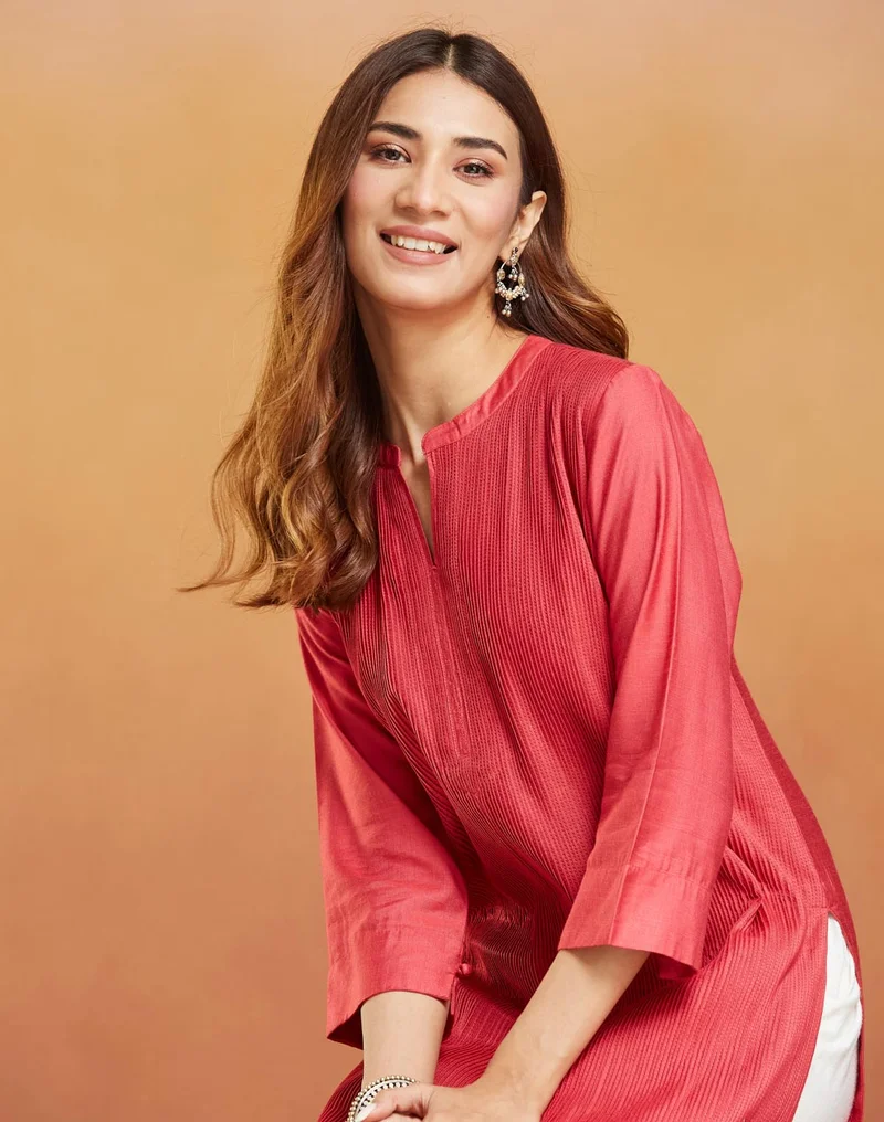 Fabindia Viscose Silk Calf Length Long Kurta