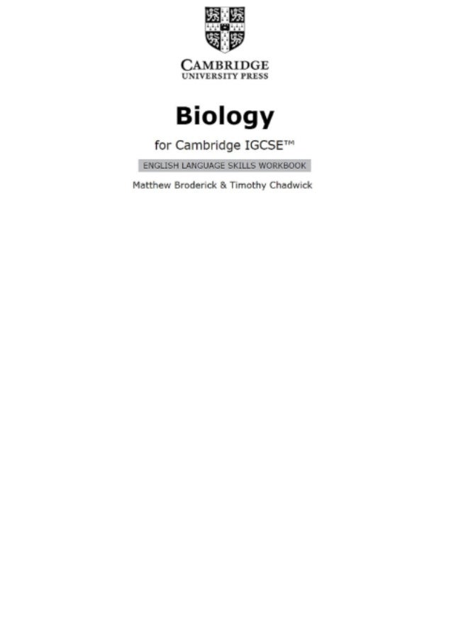 Cambridge IGCSE™ Biology - International General Certificate of Secondary Education _ fourth edition _english language skills workbook - Image 1