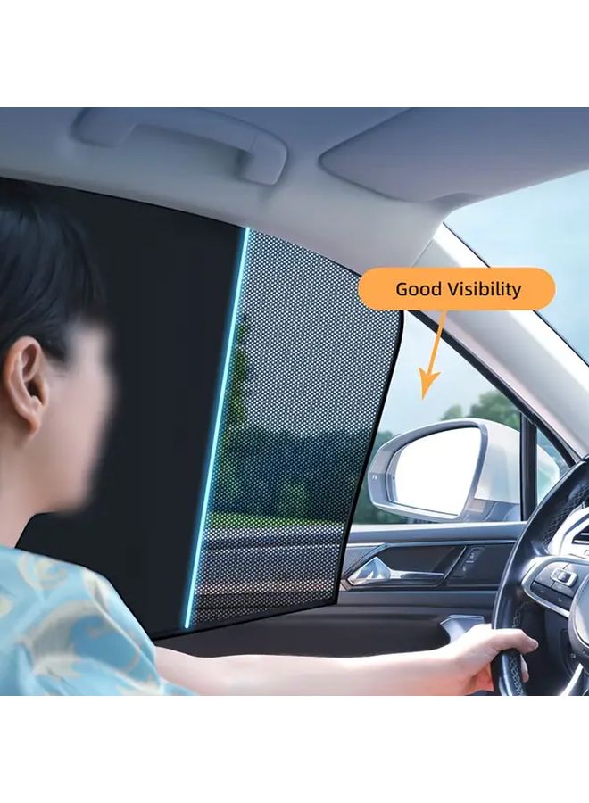 4pcs Car Side Window Sunshades Heat Resistant Glare Reduction Front Rear Seats - Image 4