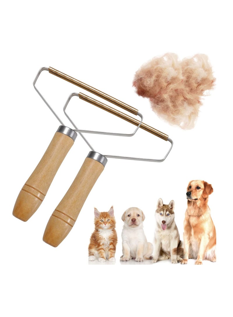 KASTWAVE 2 Pack Portable Lint Remover Clothes Fuzz Shaver Reusable Double Sided Travel Brush for Removing Pet Hair Dust in and Furniture - Image 1
