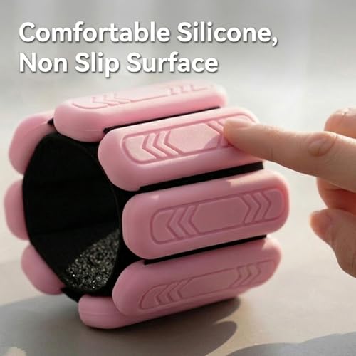 Smlper Wrist & Ankle Weights for Women Men, 1lb/2lb/4lb Set of 2 - Adjustable Wearable Weighted Bands, Waterproof Silicone Arm & Leg Weights for Pilates, Yoga, Walking, Dance, Home Workout & Gym - Image 2