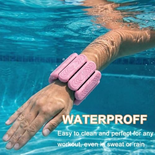 Smlper Wrist & Ankle Weights for Women Men, 1lb/2lb/4lb Set of 2 - Adjustable Wearable Weighted Bands, Waterproof Silicone Arm & Leg Weights for Pilates, Yoga, Walking, Dance, Home Workout & Gym - Image 3