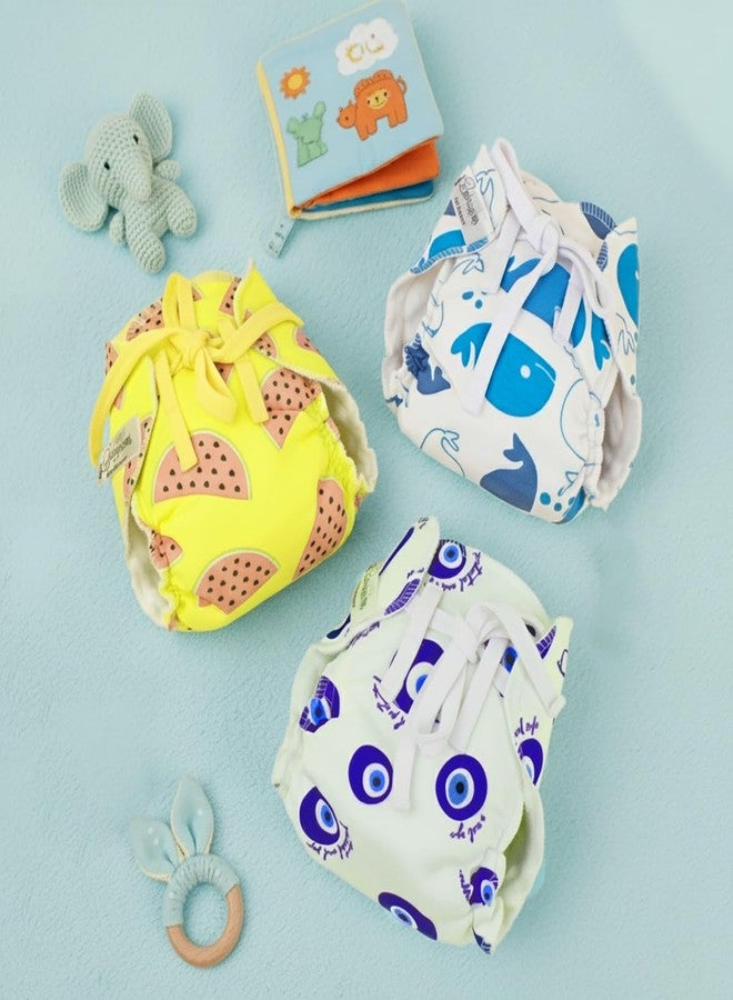 Snugkins Dry feel Langot for Newborn 0-6 Months | Adjustable, Washable & Reusable Cotton Nappy | Padded, Mess-Free & Comfortable | For Baby Boys & Girls Pack of 6 - Image 2