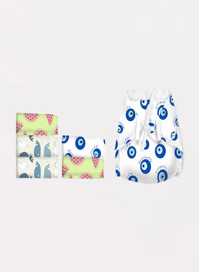 Snugkins Dry feel Langot for Newborn 0-6 Months | Adjustable, Washable & Reusable Cotton Nappy | Padded, Mess-Free & Comfortable | For Baby Boys & Girls Pack of 6 - Image 1