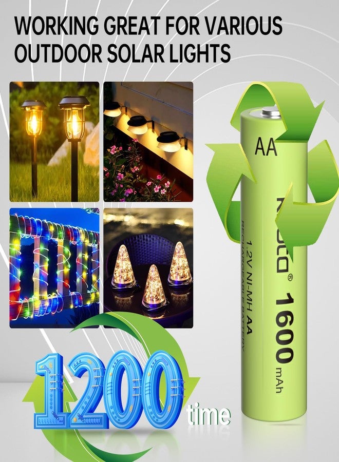 Kruta Ni-MH AA Rechargeable Batteries, Double A 1600mAh High Capacity 1.2V Pre-Charged for Garden Landscaping Outdoor Solar Lights, String Lights, Pathway Lights (AA-1600mAh-8 Pack) - Image 3