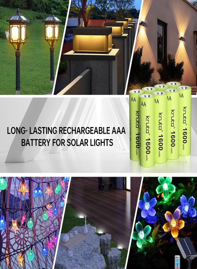Kruta Ni-MH AA Rechargeable Batteries, Double A 1600mAh High Capacity 1.2V Pre-Charged for Garden Landscaping Outdoor Solar Lights, String Lights, Pathway Lights (AA-1600mAh-8 Pack) - Image 2