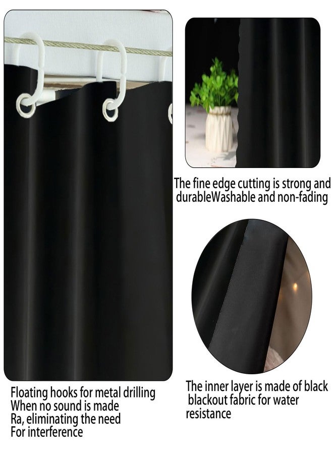 CHELEI2019 2 Panels Blackout Top Bunk Bed Curtains with Shading Coating for Students Single Sleeper, Black - Image 4