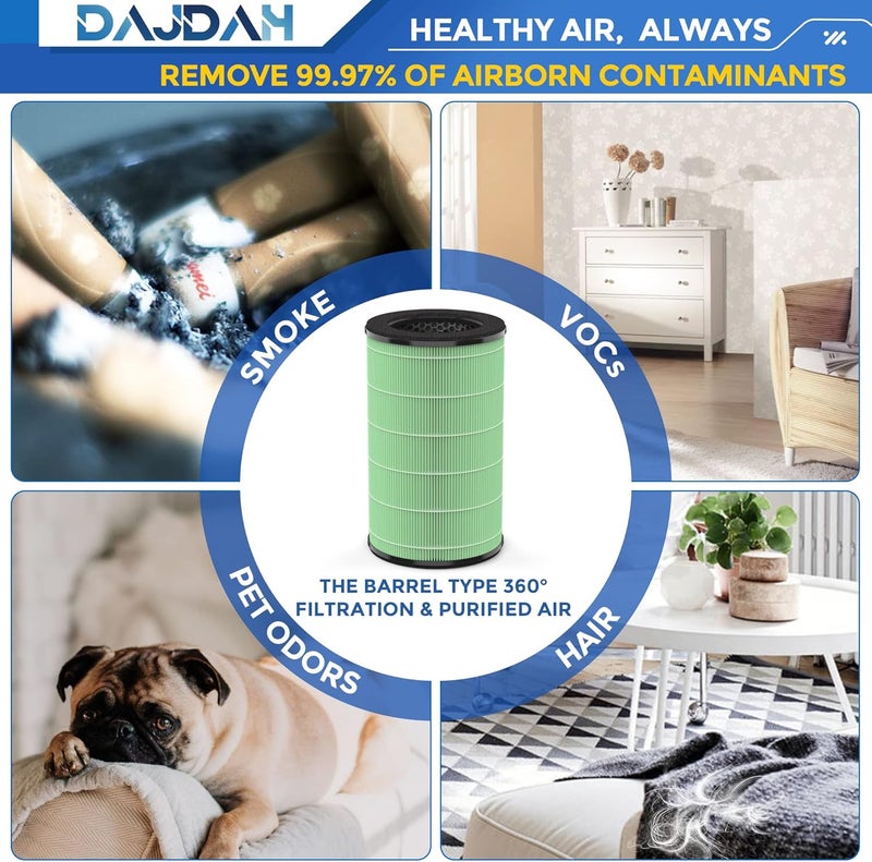 DAJDAH [للرطوبة] مرشح بديل AP-T30 متوافق مع جهاز تنقية الهواء Homedics، مرشح بديل AP-T30FL لجهاز تنقية الهواء Homedics Total Clean 5 في 1 AP-T30 AP-T30WT AP-PET35 وAP-PET35-WT - Image 5