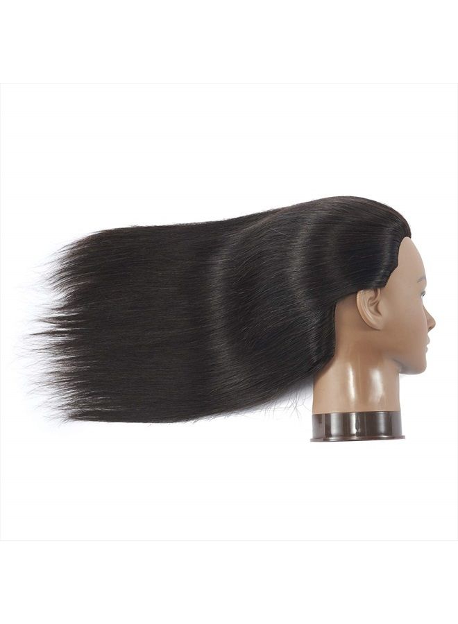 training head Traininghead 20-22" 100% Human hair Mannequin head Training Head Cosmetology Manikin Head Doll Head with free Clamp - Image 3