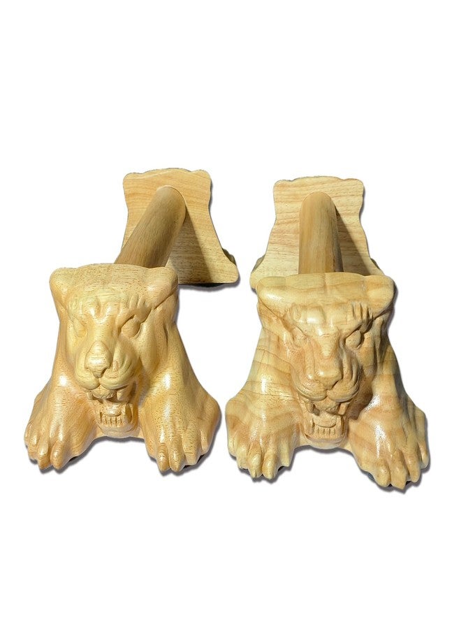 yangjietf Tiger Power,Wood Pushup Bars Non-Slip Base Exercise Home. - Image 1