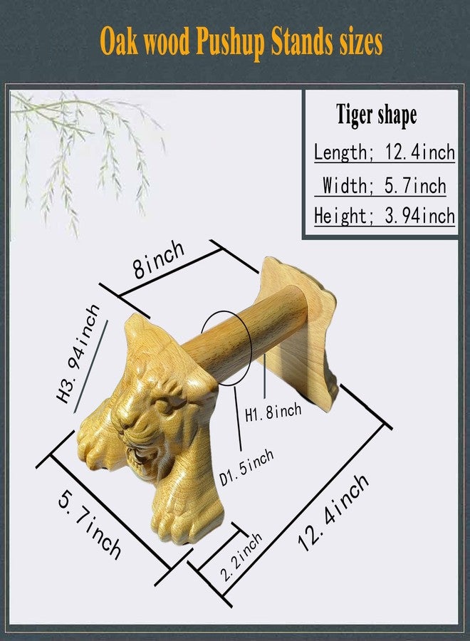 yangjietf Tiger Power,Wood Pushup Bars Non-Slip Base Exercise Home. - Image 5
