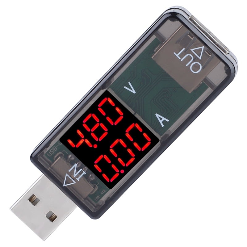 USB Tester: Real-time Detection 0.96 Inch Digital Display - Portable ABS Shell USB Multimeter for USB Powered Devices, Phones, Power Banks - Image 3