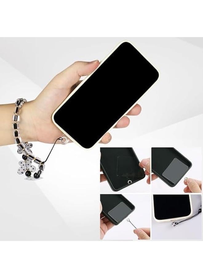 erorex 2Pcs Beaded Phone Strap Bracelets Mobile Phone Charms Crystal Butterfly Heart Hand Wrist Lanyard For Women Girls Phone Keychain Charm - Image 4