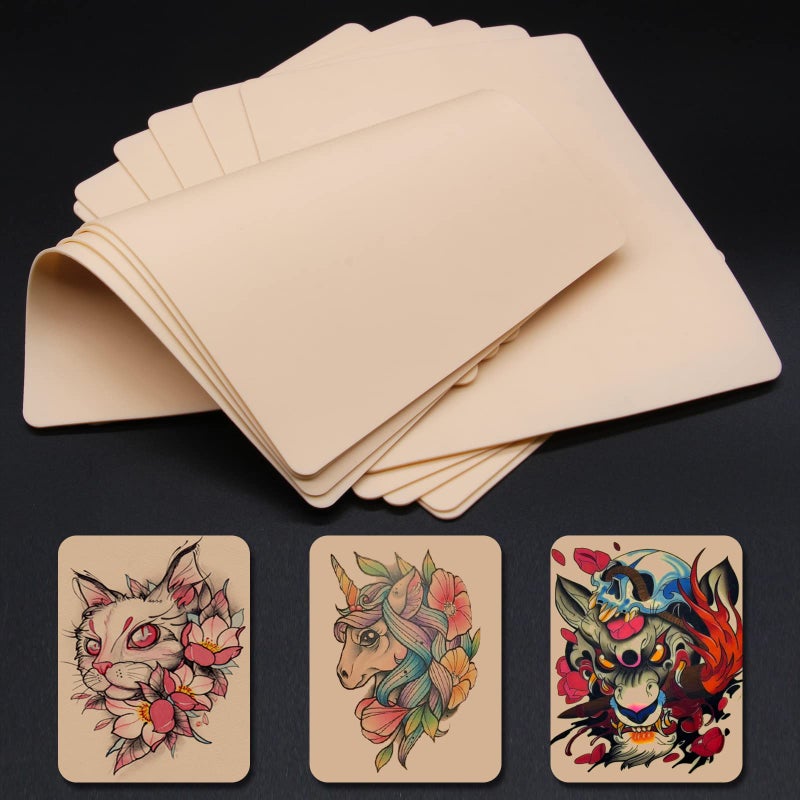 Blank Tattoo Practice Skins  Autdor 20Pcs Tattoo Skin Practice Double Sides 8x6 Fake Skin Tattooing and Microblading Eyebrow Practice Skin for Tattoo SuppliesBeginners and Experienced Artists