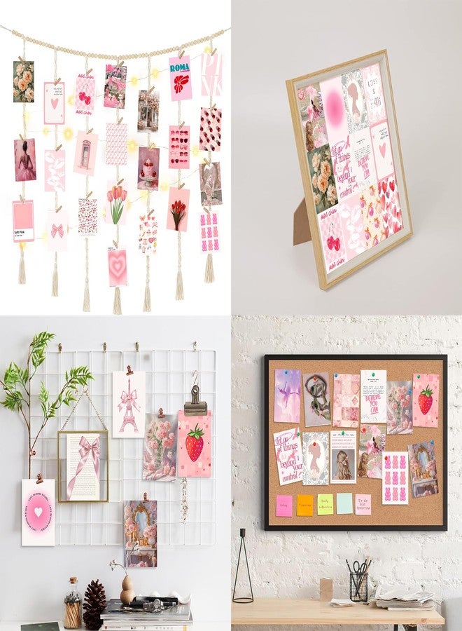 ASTRDECOR Pink Coquette Room Decor Aesthetic Pictures 50 PCS - Coquette Wall Art Prints 4"x6", Trendy Cute Home Decor, Wall Collage Kit For Teen Girls Dorm Bedroom, Vintage Pink Bow Posters - Image 3