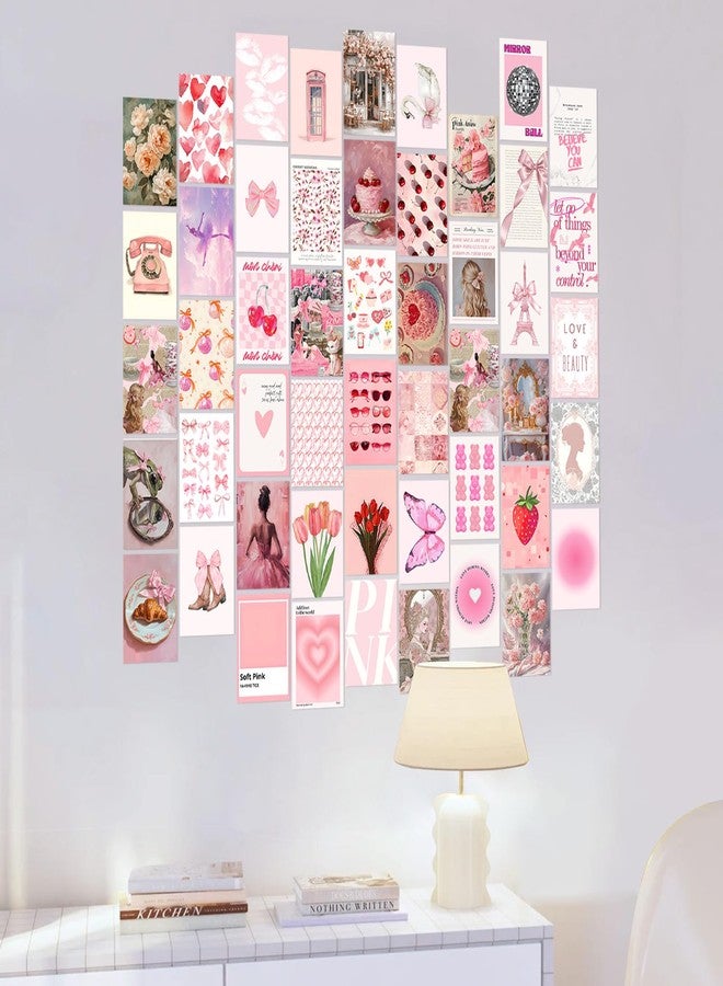 ASTRDECOR Pink Coquette Room Decor Aesthetic Pictures 50 PCS - Coquette Wall Art Prints 4"x6", Trendy Cute Home Decor, Wall Collage Kit For Teen Girls Dorm Bedroom, Vintage Pink Bow Posters - Image 5