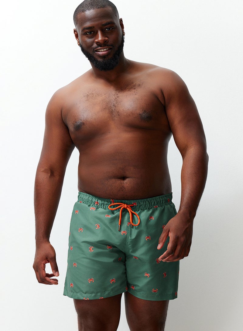 trendyol Standard Size Crab Printed Large Size Swimsuit Swim Shorts Tmnss24Kd00006 - Image 1