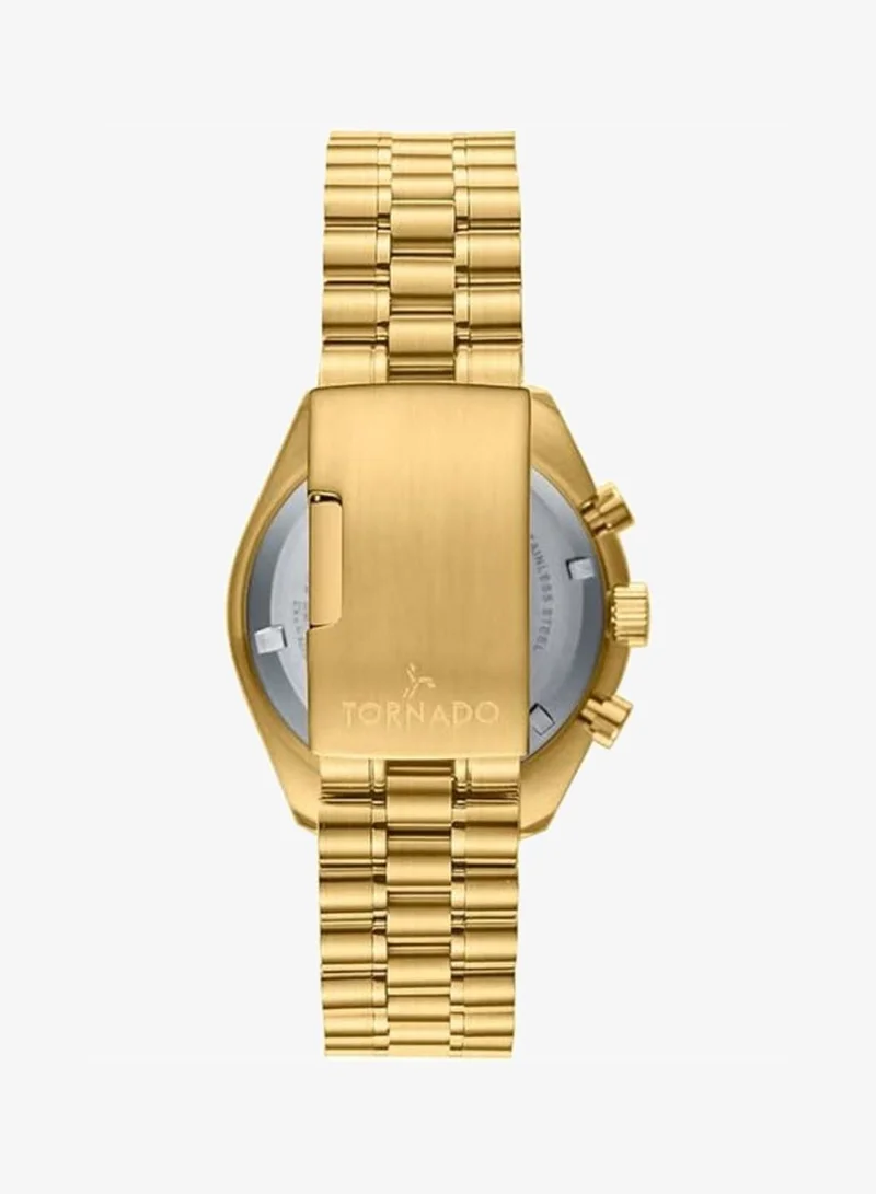 Tornado Green sunray dial with green color Circular pattern chrono eyes Men's  solid stainless steel with brushed outer links and polished center links. Chronograph Watch T22103-GBGH - 42mm mm for Men | Best Price UAE