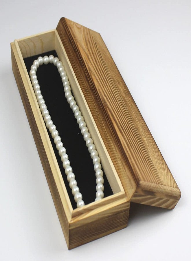 تينسيري علبة تخزين مجوهرات خشبية ريفية من تينسيري، صندوق هدايا خشبي مزخرف للقلائد والأساور والخلاخيل، مستطيلة الشكل - Image 5