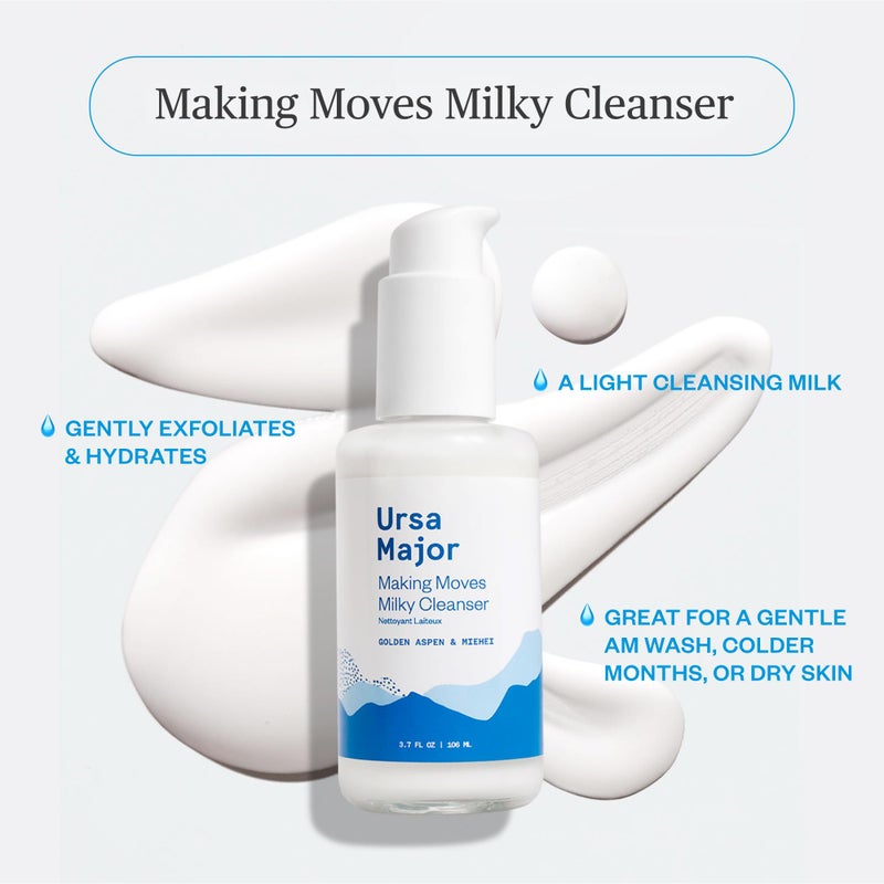 Ursa Major Making Moves Milky Cleanser | Natural, Vegan & Cruelty Free | Daily Non-Foaming cleanser for Normal to Dry & Sensitive Skin | For Men & Women | 4.0 ounces - Image 2