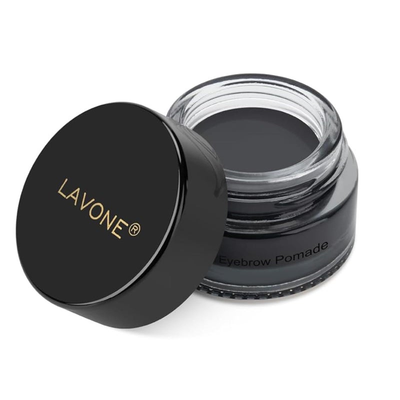 LAVONE Eyebrow Pomade - Waterproof Brow Pomade for Long-lasting Results,Smudge Proof and Sweat Resistant Formula,Natural Eyebrow Makeup for All Skin Types and Tones - Black - Image 1