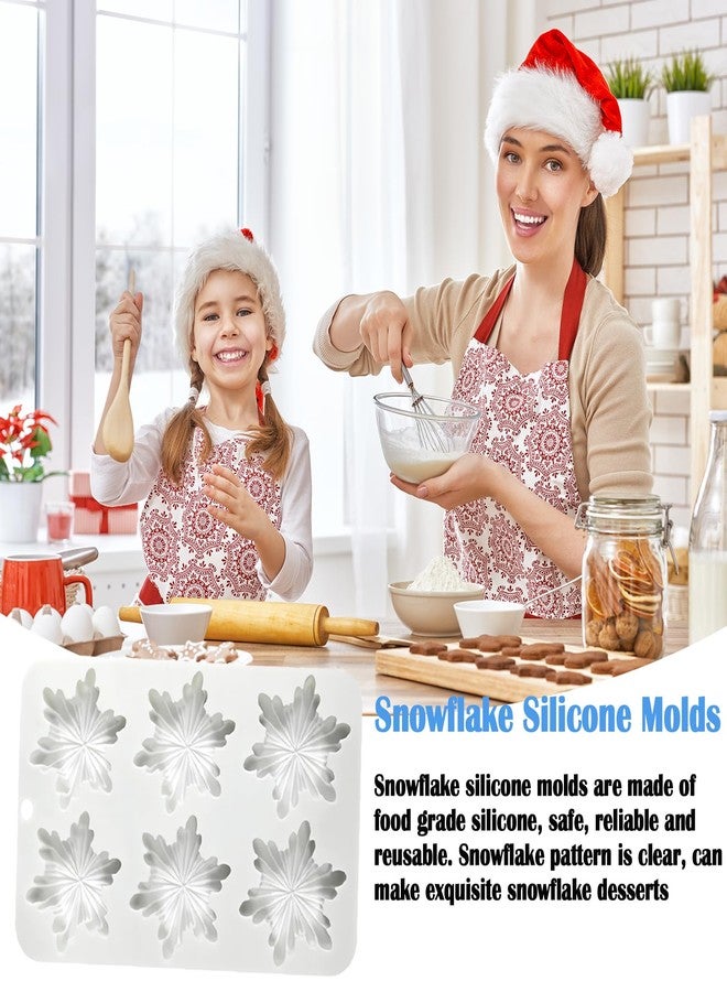 Foaryoer Snowflake Silicone Molds, 2 PCS Winter Snowflake Soap Molds 12 - Cavities Christmas Snowflakes Chocolate Molds Snowflake Ice Cube Molds for DIY Chocolates, Candy,Muffins,Candle, Cake Decoration - Image 5
