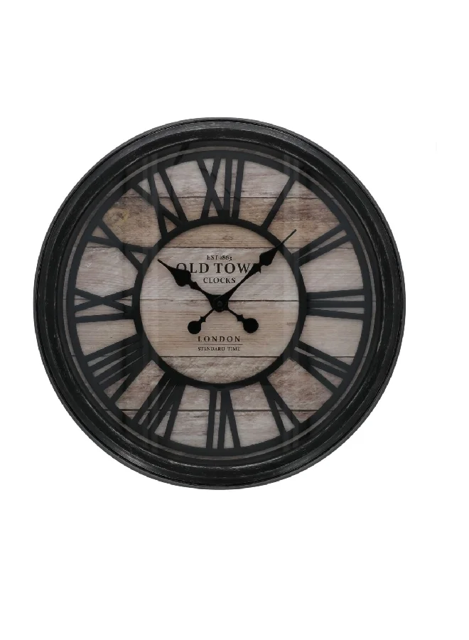 atmosphera Round 3D Relief Analog Wall Clock Brown and Black 5.5 x 50 x 50 cm 167076