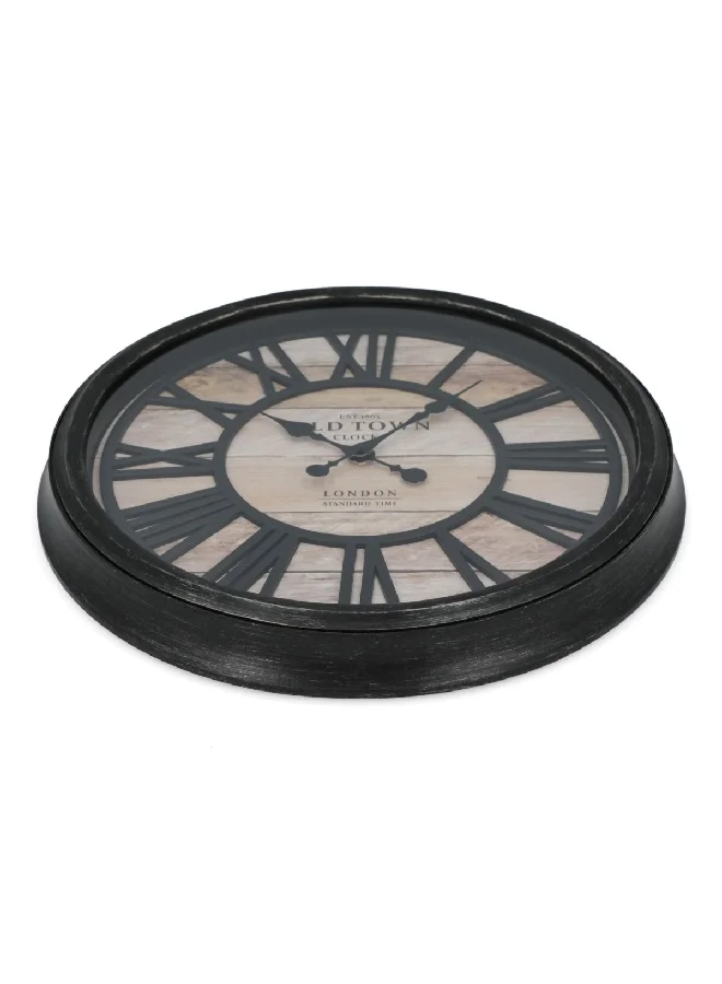 atmosphera Round 3D Relief Analog Wall Clock Brown and Black 5.5 x 50 x 50 cm 167076