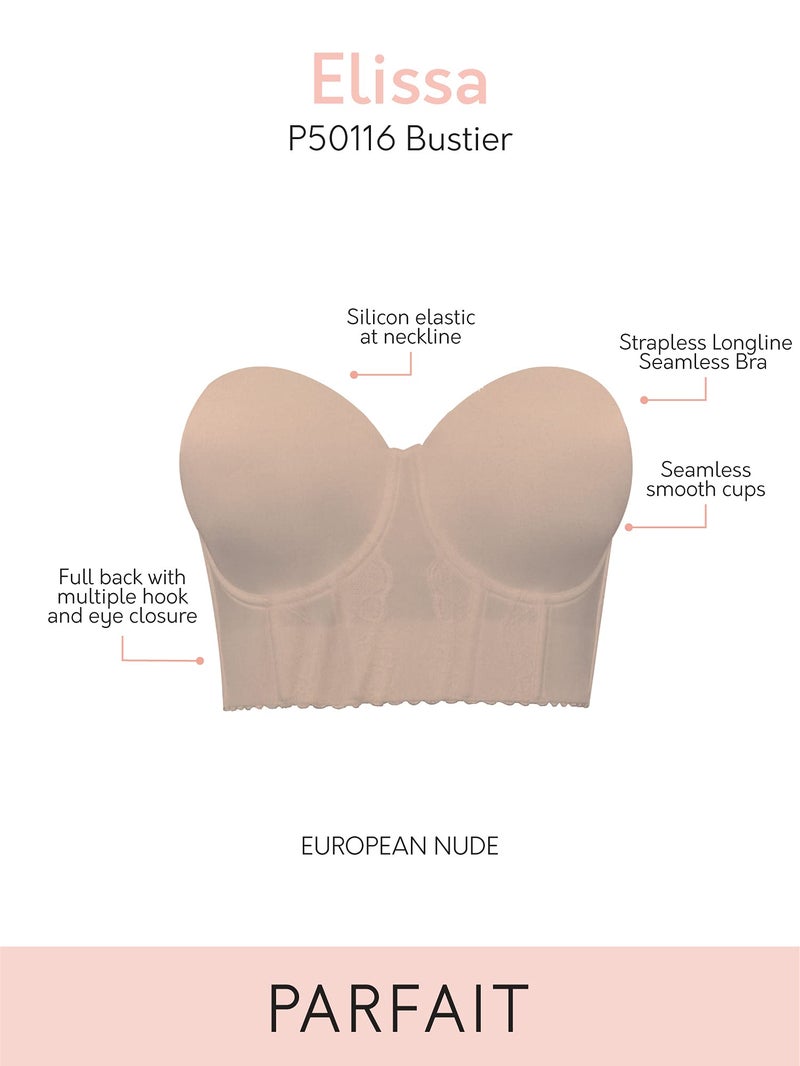PARFAIT Elissa P50116 Women's Full Bust and Full Figure Strapless Longline Bra-European Nude-42G - Image 5