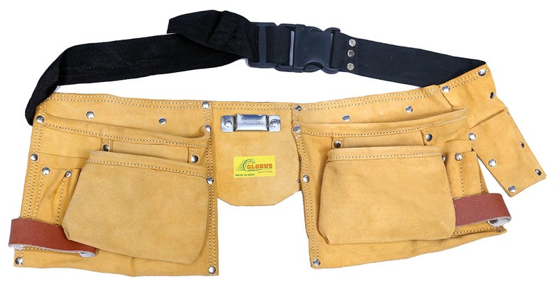 globus GLOBUS Leather Tool Bag 11 Pockets 185 x 7 inches Brown 