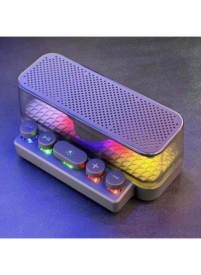 مكبر صوت بلوتوث ملون ومضخم صوت مضيء عالي الجودة صوت عالي الجودة للألعاب وإضاءة سطح المكتب ومكبر صوت بلوتوث - Image 3
