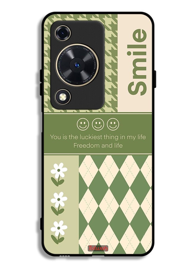 Tolwak Huawei Nova Y63 Protective Case Cover Smile Is The Luckiest Thing In My Life