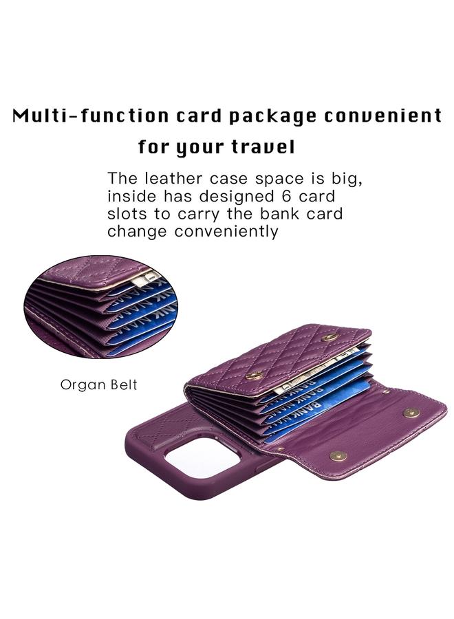 S-TOP Case For iPhone 13 Pro Max Horizontal Wallet Rhombic Leather Phone Case - Image 4